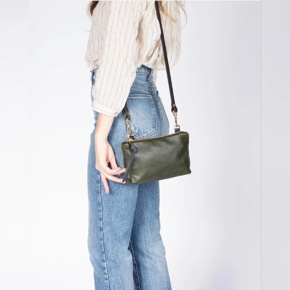 Eleven Thirty crossbody bag, blue suede leather, Juliana - Picture 2 of 7